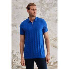 Zippered Polo Neck Short Sleeve T-Shirt