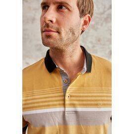 Stripe Patterned Polo Neck Short Sleeve T-Shirt