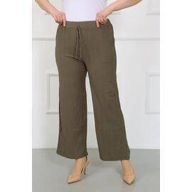 Women's Wrinkled Waist Full Elastic Waist Plus Size Pants