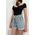 Women's Belted Waist Denim Shorts