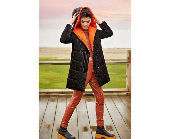 Women's Quilted Coat with Colorful Inner Lining (Kaban)