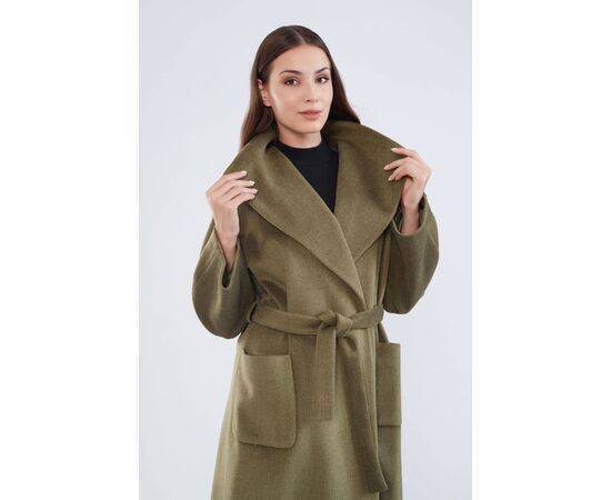 Women's Double Breasted Stash Coat with Waist Belt (Kaban)