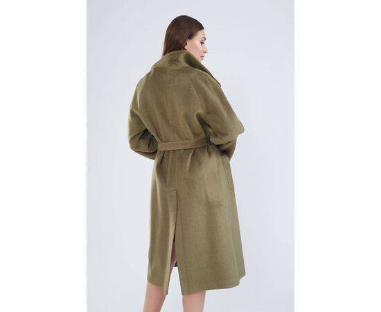 Women's Double Breasted Stash Coat with Waist Belt (Kaban)