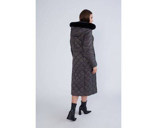 Women's Plus Size Quilted Coat with Stitching Detail (Kaban)