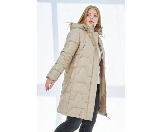 Women's Zigzag Patterned Plus Size Quilted Coat (Kaban)