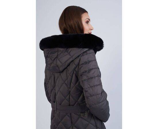 Women's Plus Size Quilted Coat with Stitching Detail (Kaban)