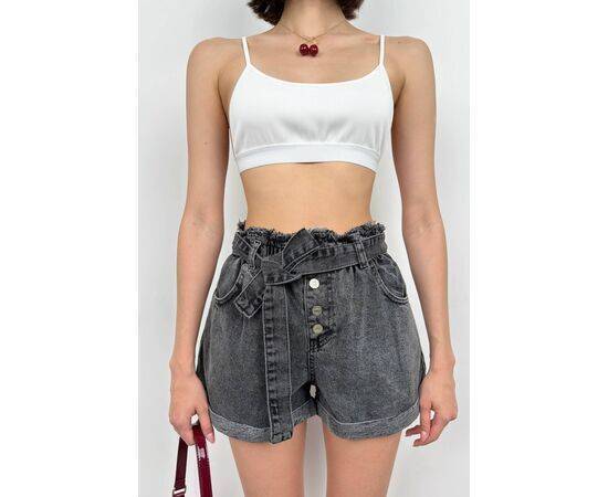 Women's Belted Waist Denim Shorts