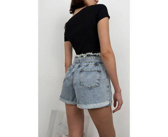 Women's Belted Waist Denim Shorts