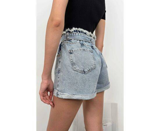 Women's Belted Waist Denim Shorts