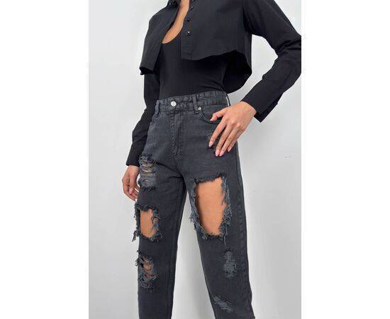 Women's Laser Cut Mom Jeans