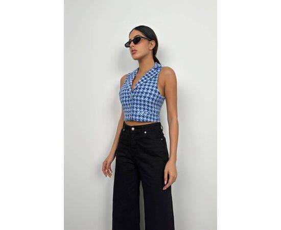 Women's Houndstooth Crop Vest