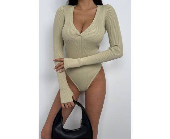 Women's V-Neck Knitwear Bodysuit