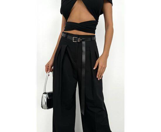 Women's Pleat Detail Belted Trousers