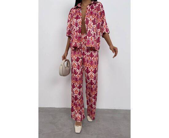 Women's Patterned Satin Trousers