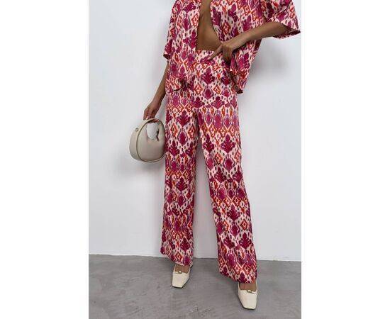 Women's Patterned Satin Trousers