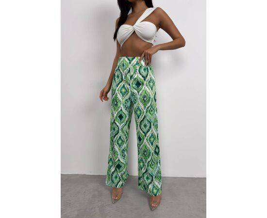 Women's Patterned Satin Trousers