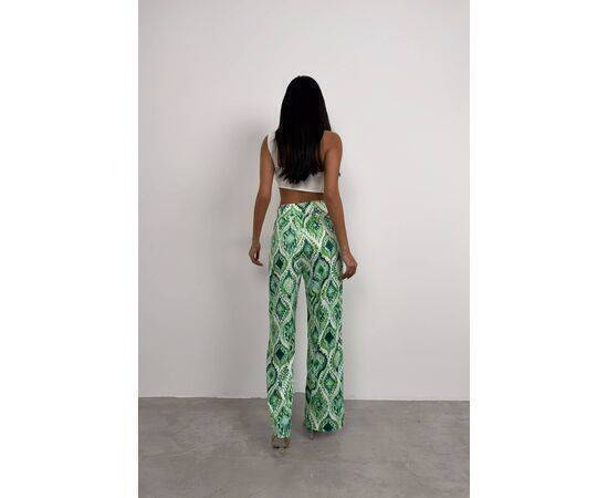 Women's Patterned Satin Trousers