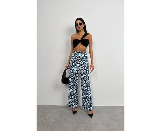 Women's Patterned Satin Trousers