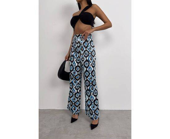 Women's Patterned Satin Trousers