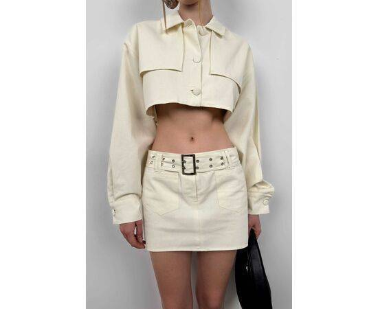 Women's Button Detail Crop Jacket