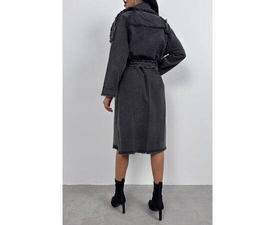 Women's Tassel Detail Denim Trench Coat