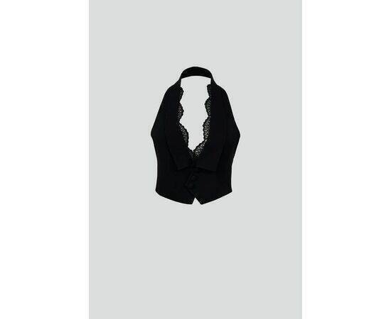 Women's Lace Detail Shawl Collar Vest