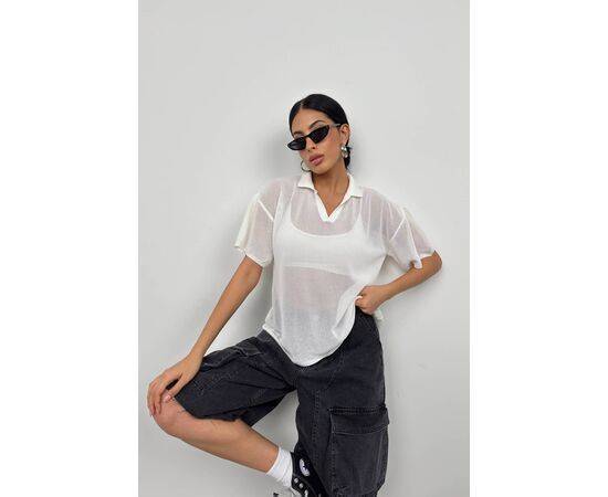 Women's Polo Neck Transparent T-Shirt