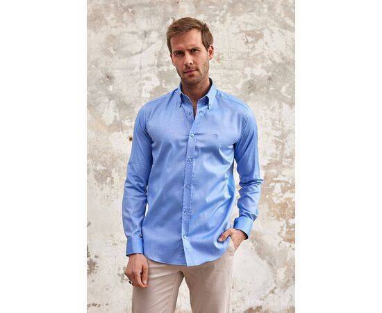 Classic Fit Long Sleeve Buttoned Collar Cotton Shirt