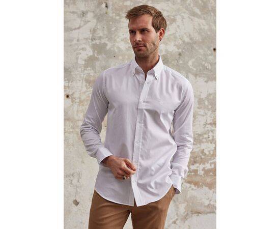 Oxford Classic Fit Buttoned Collar Long Sleeve Cotton Shirt