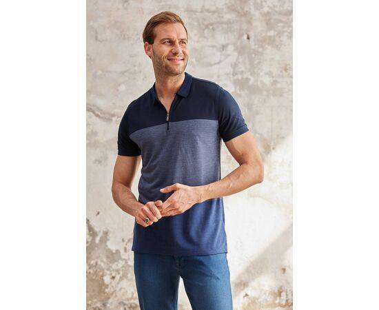 Zippered Polo Neck Short Sleeve T-Shirt