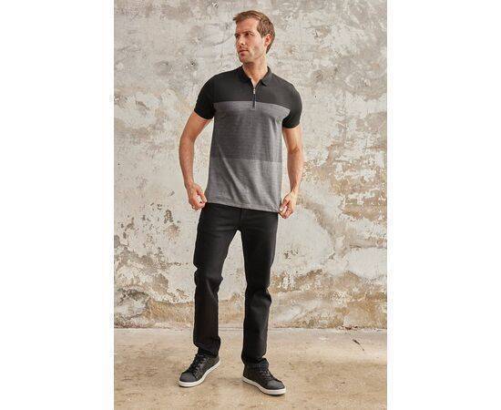 Zippered Polo Neck Short Sleeve T-Shirt