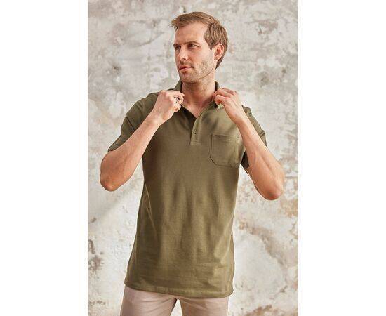 Polo Neck Short Sleeve T-Shirt with Pocket