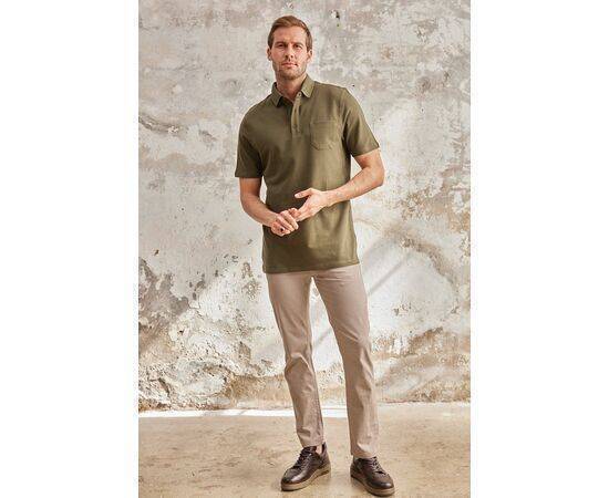 Polo Neck Short Sleeve T-Shirt with Pocket