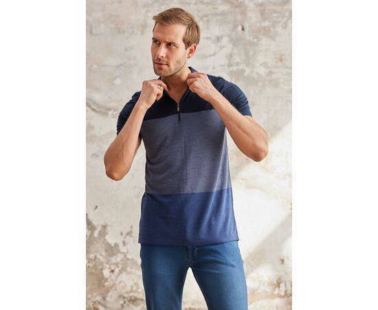 Zippered Polo Neck Short Sleeve T-Shirt