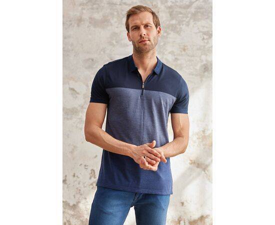 Zippered Polo Neck Short Sleeve T-Shirt