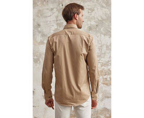 Gabardine Collar Long Sleeve Shirt with Pockets