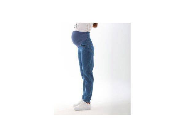 Maternity Flexible Belly Banded Adjustable Waist Boyfriend Jeans Blue