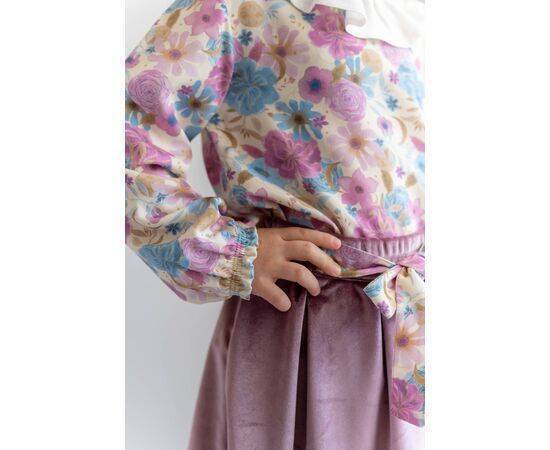 Floral Pattern Woven Blouse for Girls