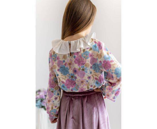 Floral Pattern Woven Blouse for Girls