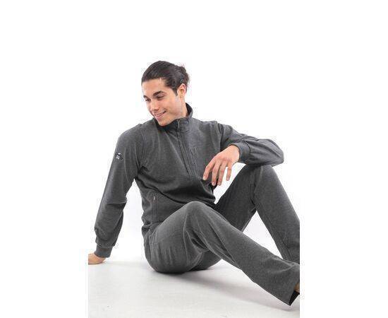 Men's Stand-Up Collar Tracksuit Set with Pockets (Waffle Design)