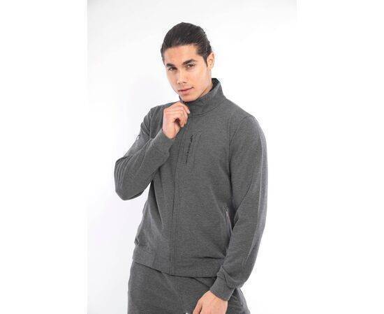 Men's Stand-Up Collar Tracksuit Set with Pockets (Waffle Design)