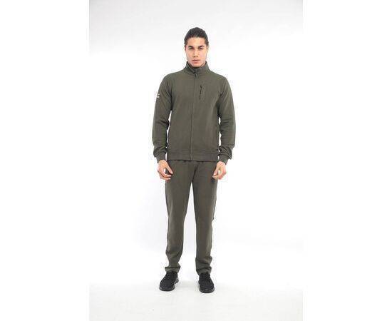 Men's Stand-Up Collar Tracksuit Set with Pockets (Waffle Design)