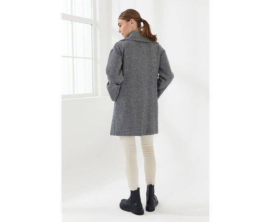 Four Button Fishbone Pattern Short Coat