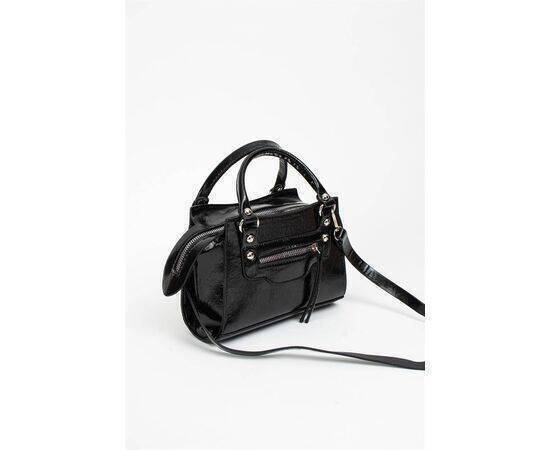 Shoulder and Handbag with Front Zipper